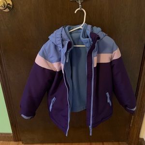 2-in-1 Girls Winter Coat & Fleece Jacket 5T